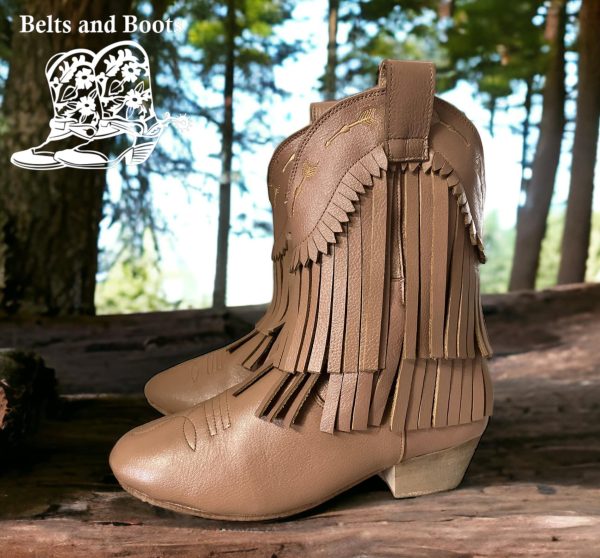 suntan 7 fringe leather boots 7" Leather Fringe Boots